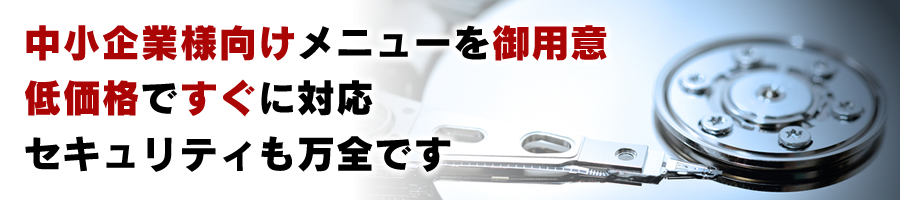 中小企業向け、低価格、セキュリティも万全
