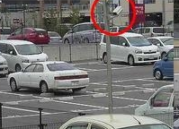 大阪府の巨大駐車場に設置された防犯カメラ