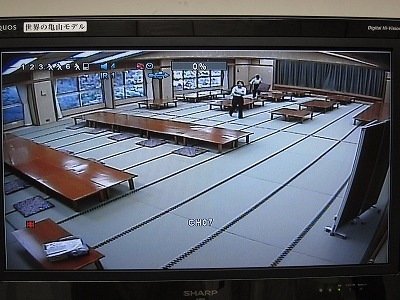 国民宿舎に設置された防犯カメラ大広間の映像