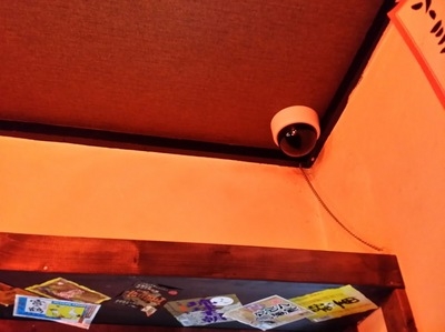 大阪府内の飲食店に設置された防犯カメラ